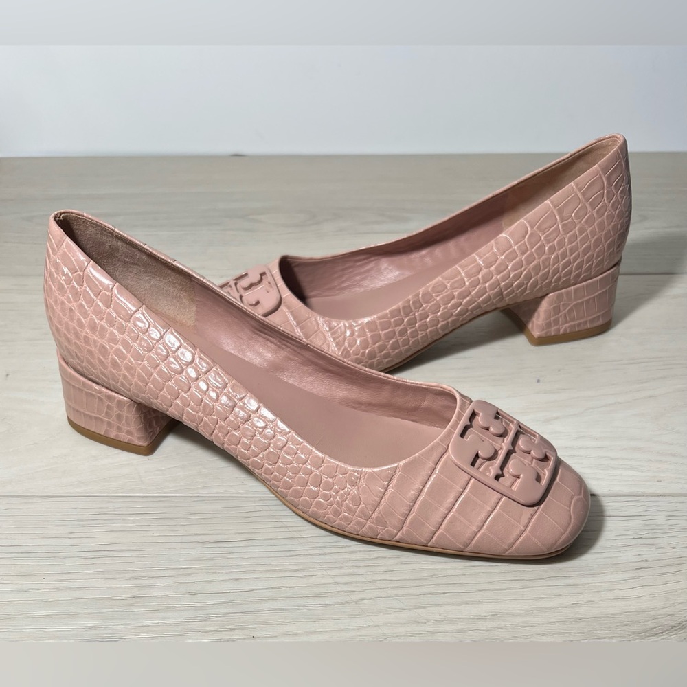 +Tory Burch Georgia Embossed Croc Leather Size 10.5